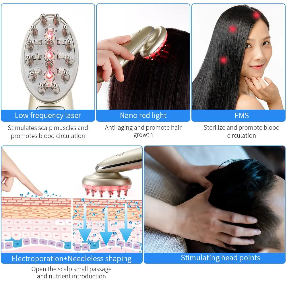 Electric Laser Hair Growth Comb Infrared EMS RF Vibration Massager Microcurrent Hair Care Hair Loss Treatment Hair Regrowth My StoreI bought three.