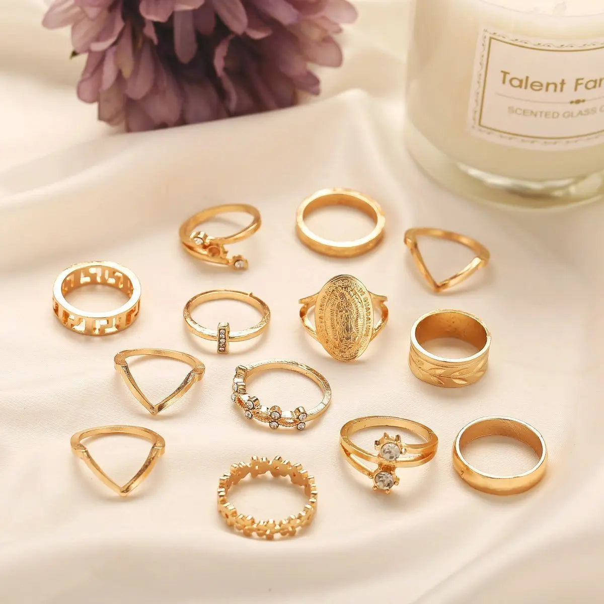 13 Piece Medallion Ring Set With Austrian Crystals 18K Gold Plated Ring ITALY Design My StoreI bought three.