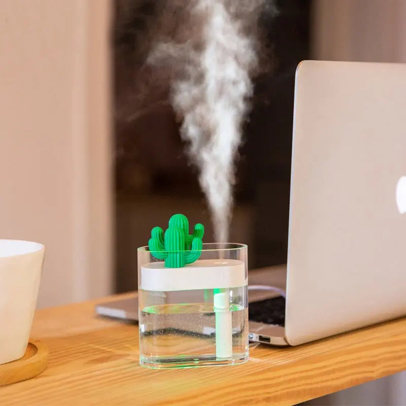 160ML Ultrasonic Air Humidifier Clear Cactus Color Light USB Essential Oil Diffuser Car Purifier Aroma Diffusor Anion Mist Maker My StoreI bought three.